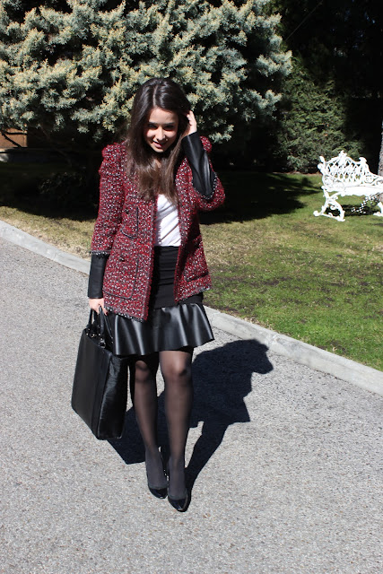 DIY falda con peplum de cuero