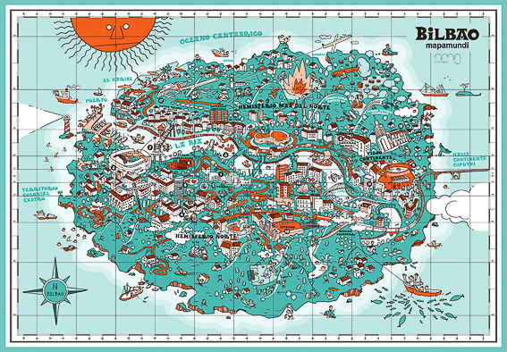 Mapa mundi de Bilbao de Iván Bravo