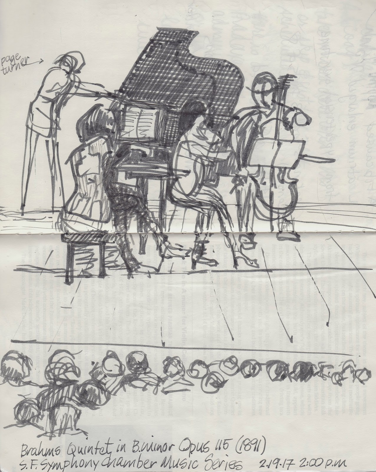 Urban Sketchers S.F. Bay Area S.F. Symphony Chamber Music at Davies
