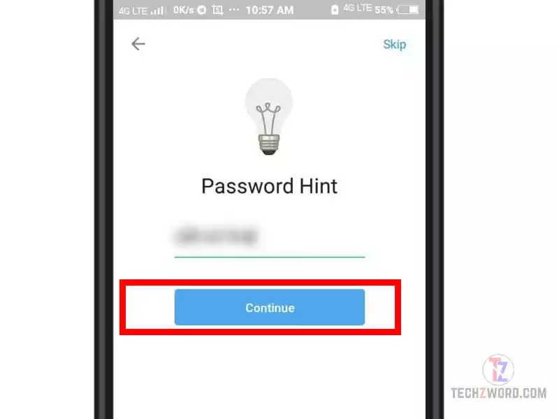 Password Hint in Telegram App