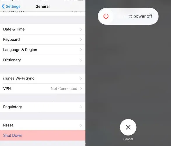 Cara mematikan iPhone 11 melalui menu setting