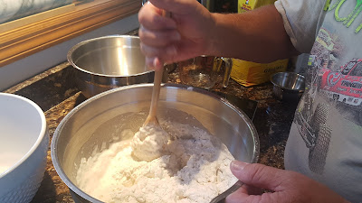 Mix up the dry ingredients with the water