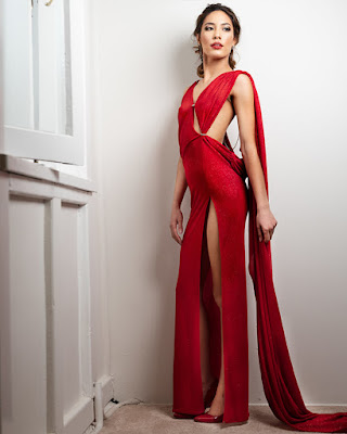 Sexy Red Dress hald side open
