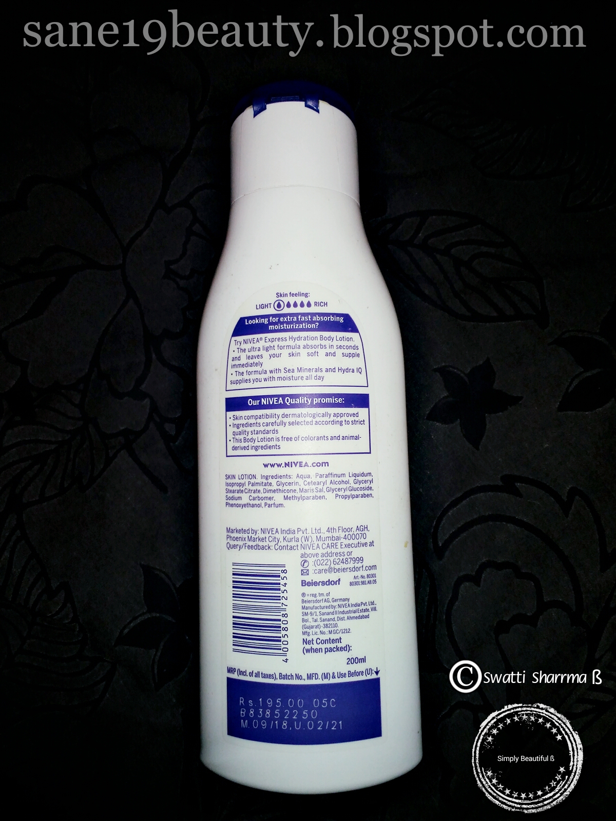 Review of NIVEA Body Lotion Express Hydration With Sea Minerals.