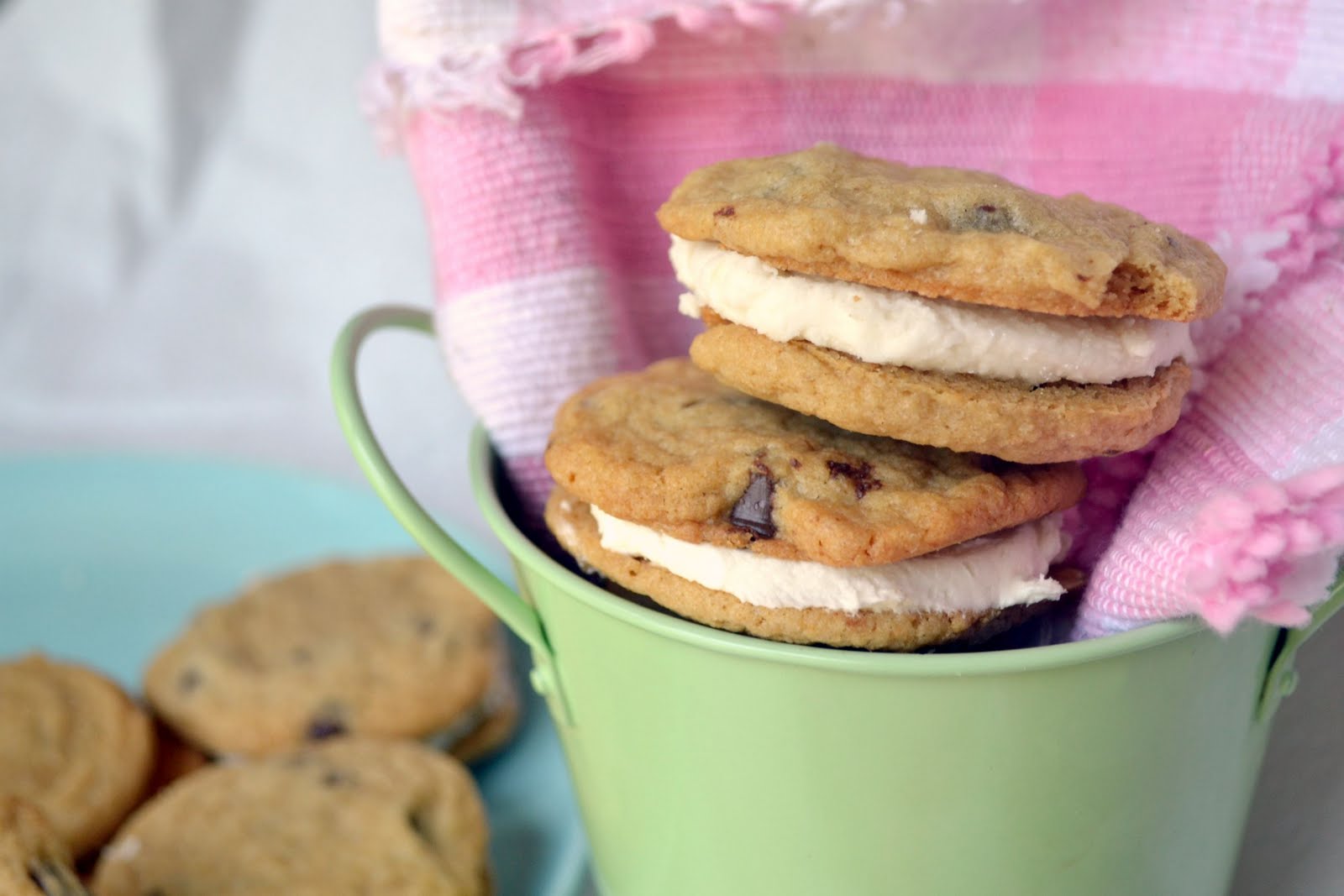 What Katie's Baking Chocolate Chip Cookie Sandwiches with Cream Filling