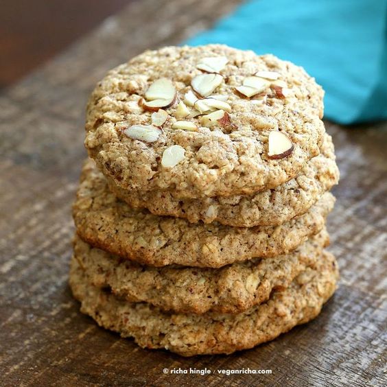 Almond Butter Oatmeal Breakfast Cookies. Vegan Glutenfree Oilfree