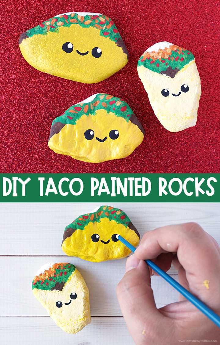 DIY Taco Painted Rocks