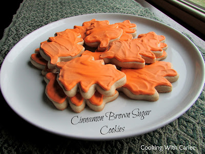It is always fun to have a cookie cut in a pretty shaped and decorated with frosting, but you aren't limited to sugar cookies. There are lots of flavors and types of cookies you can roll and cut, here are a few of our favorite recipes. cinnamon brown sugar cookies cut in the shape of leaves and decorated with orange royal icing