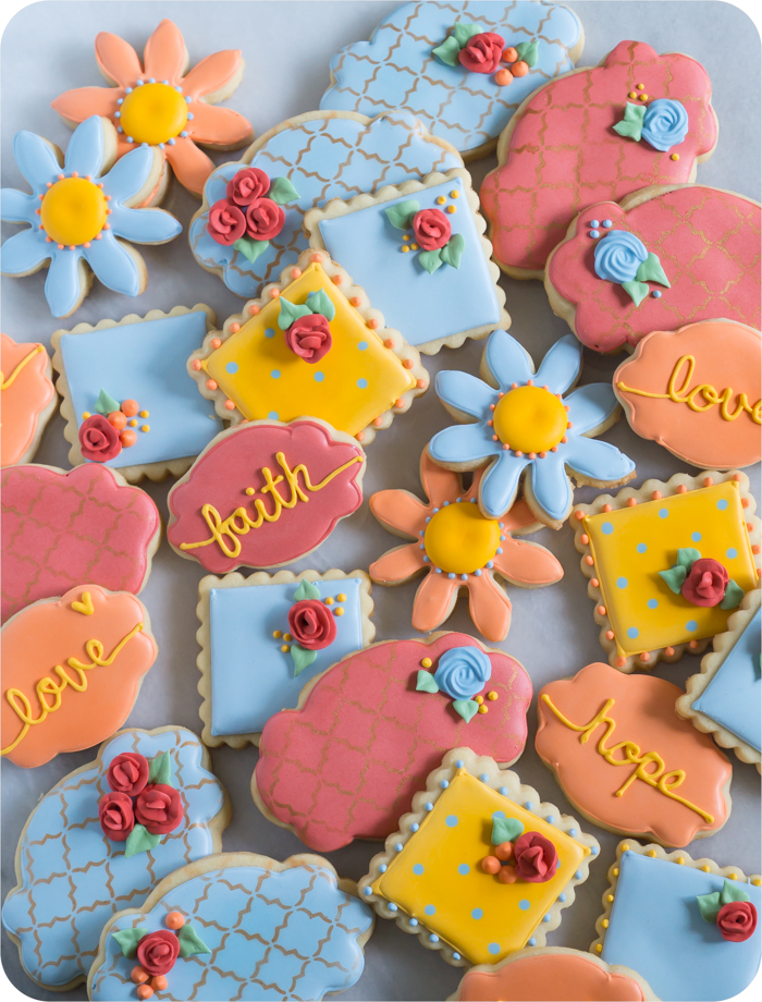 fall floral decorated cookies | bakeat350.net