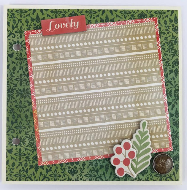 December 25 Christmas Scrapbook Album with photo mat for holiday pictures
