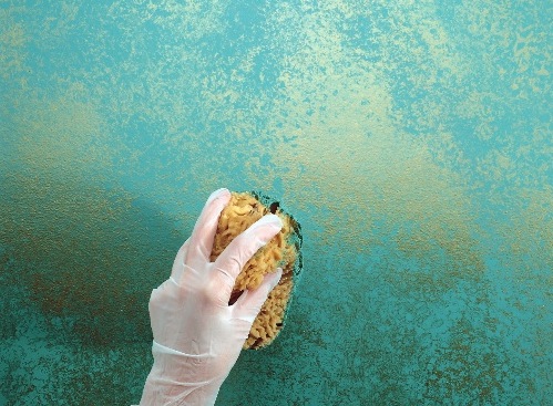 Sponge Painting Technique – Sponging on Sponging off ~ Cambridge Greek  Corner