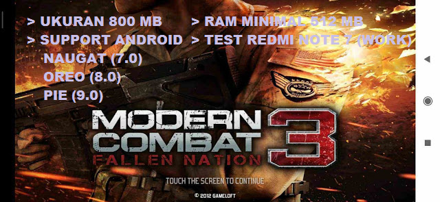 Download Modern Combat 3 For Android Support Pie 9.0