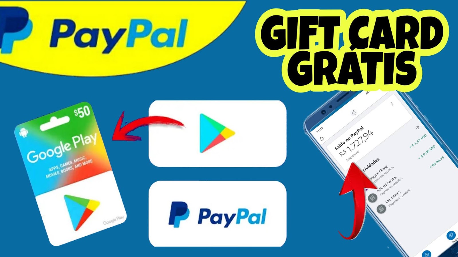 Como Ganhar Saldo no Paypal e Gift Card na /Google play