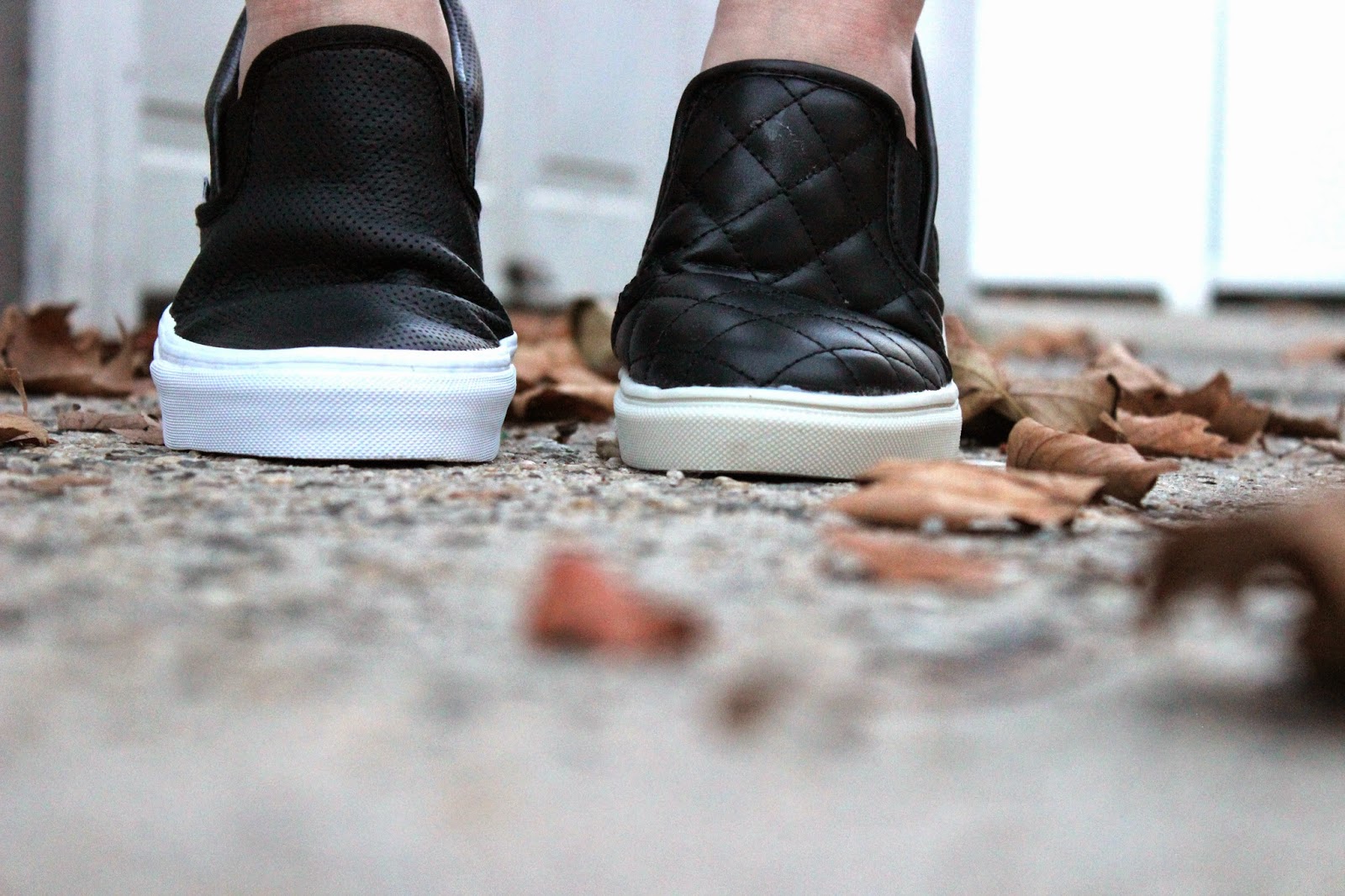REVIEW Vans Perforated Leather Slip Ons VS Target Quilted Slip - Liz Loves