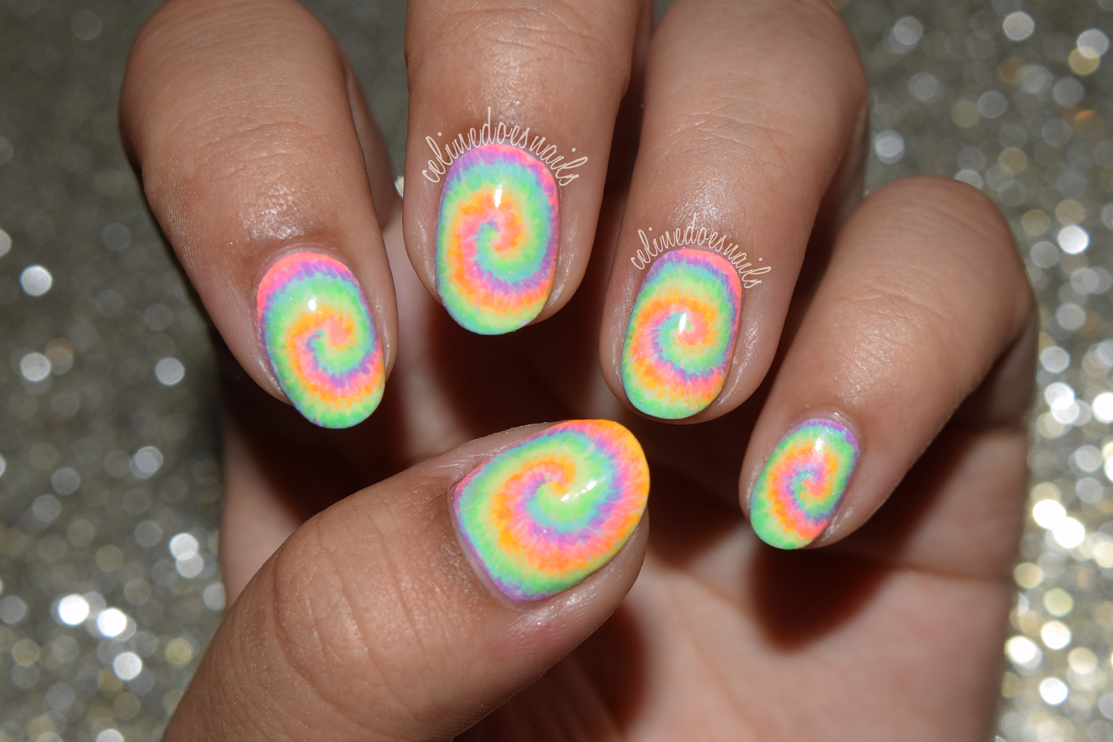 10. Pink and Blue Tie-Dye Nails - wide 11