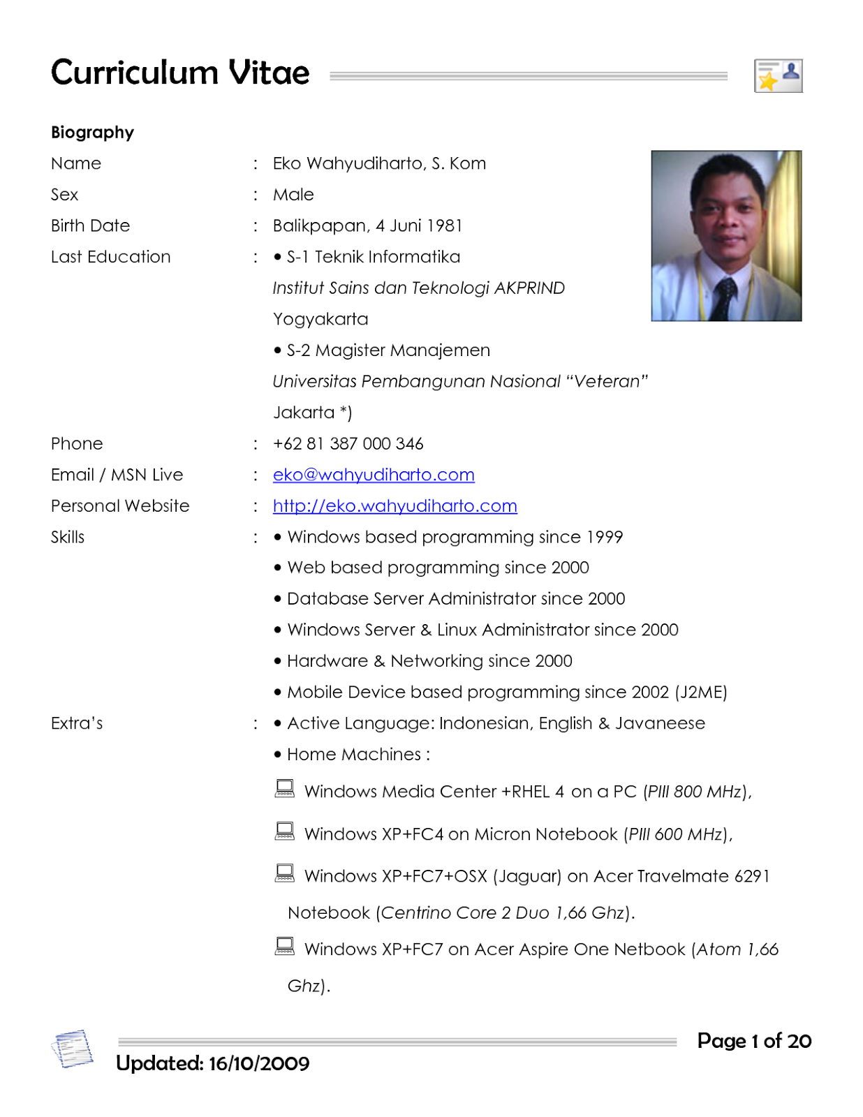 Curriculum vitae pramugari image