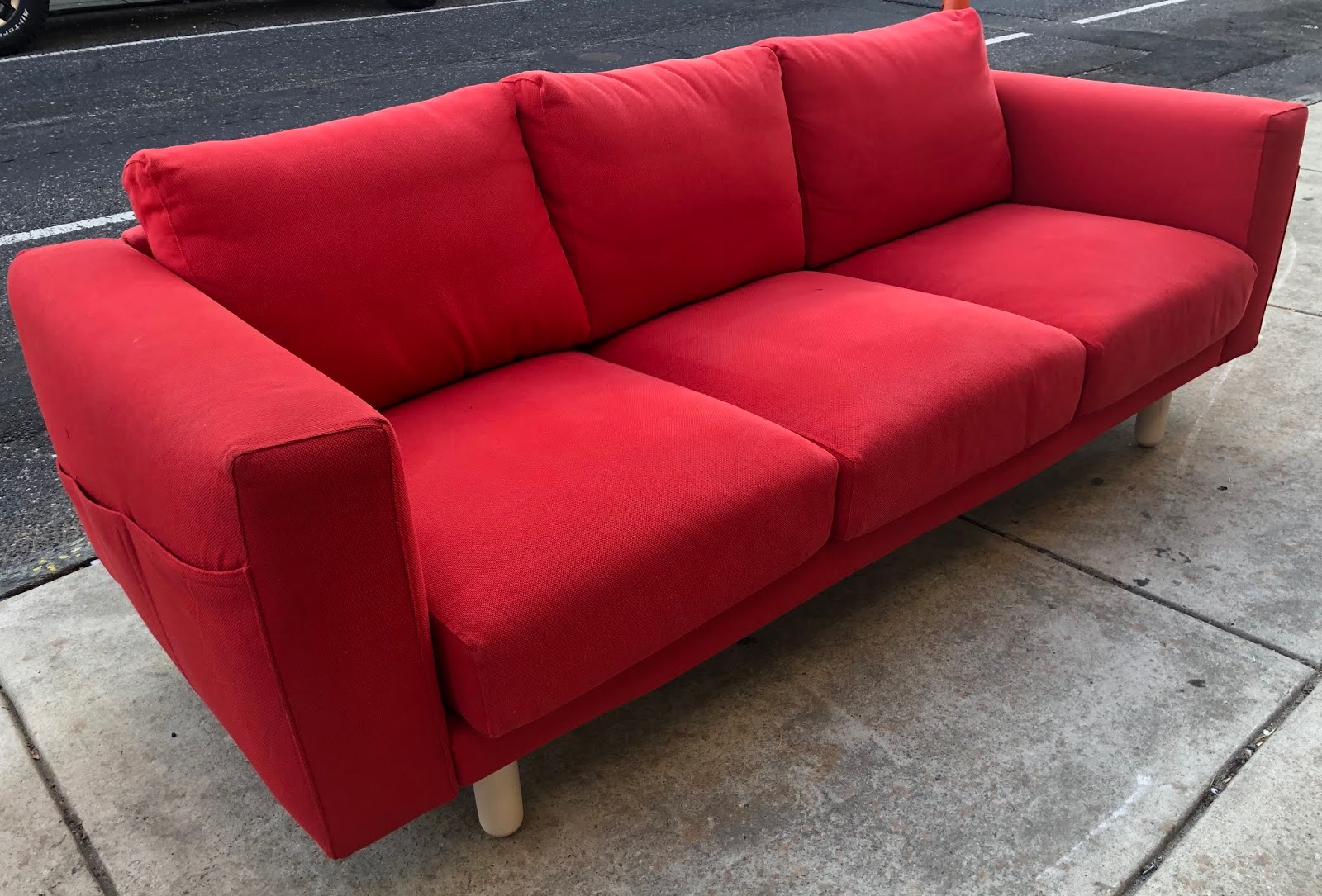 Uhuru Furniture & Collectibles 469702 Red Sofa by Ikea 195 SOLD