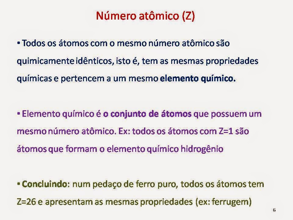 Bio prof. Viviane: Aula - Número Atômico e Número de Massa