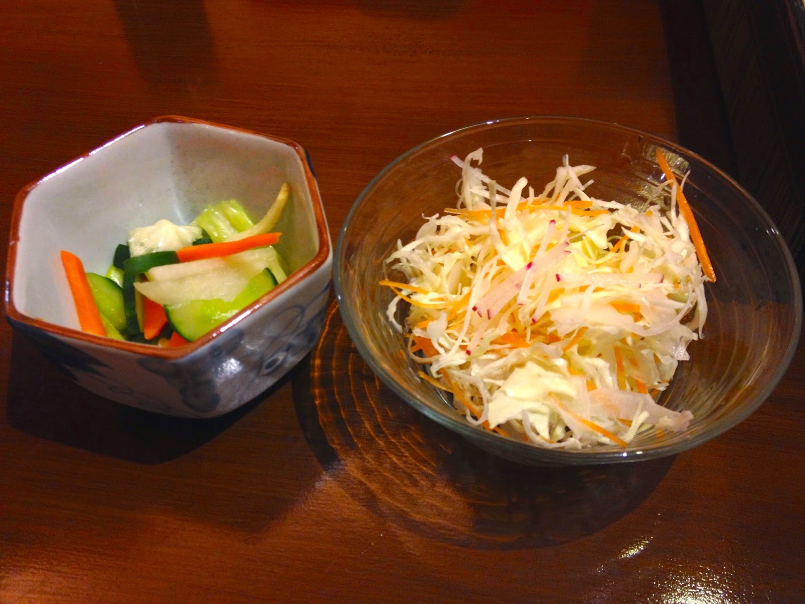 cabbage and pickled vegetables for Butadon set