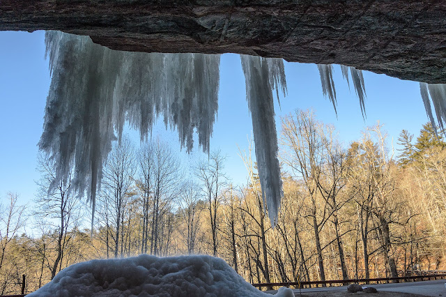 Under the Frozen Bridal Veil Falls