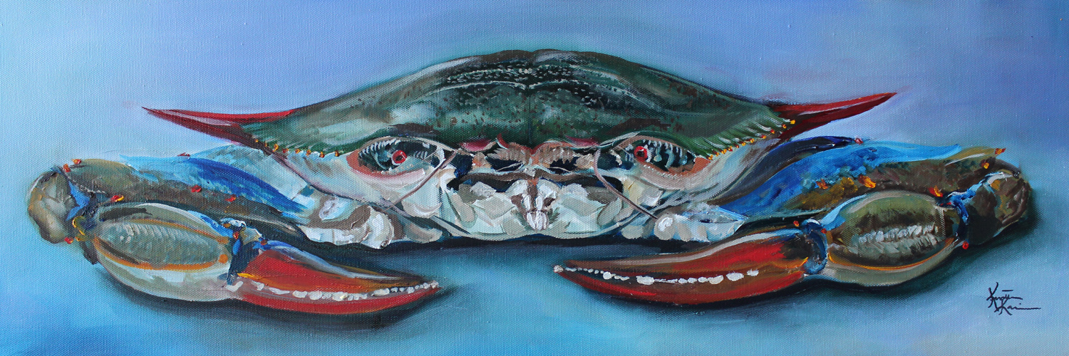 Galveston Crab Coastal Art by Kristine Kainer