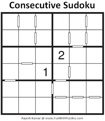 Consecutive Sudoku Puzzle (Mini Sudoku Series #113)