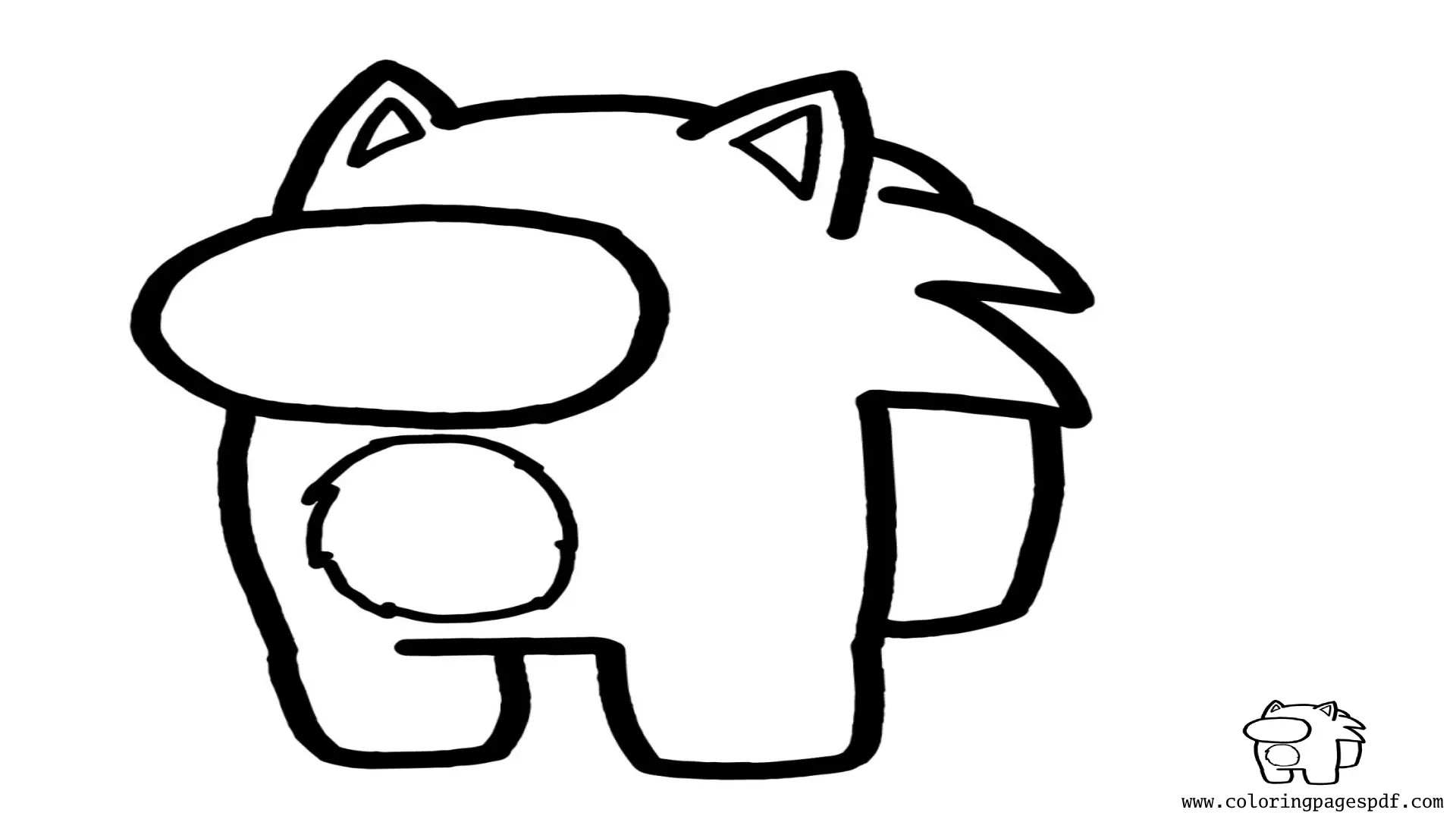 Coloring Page Of Sonic Skin Among Us