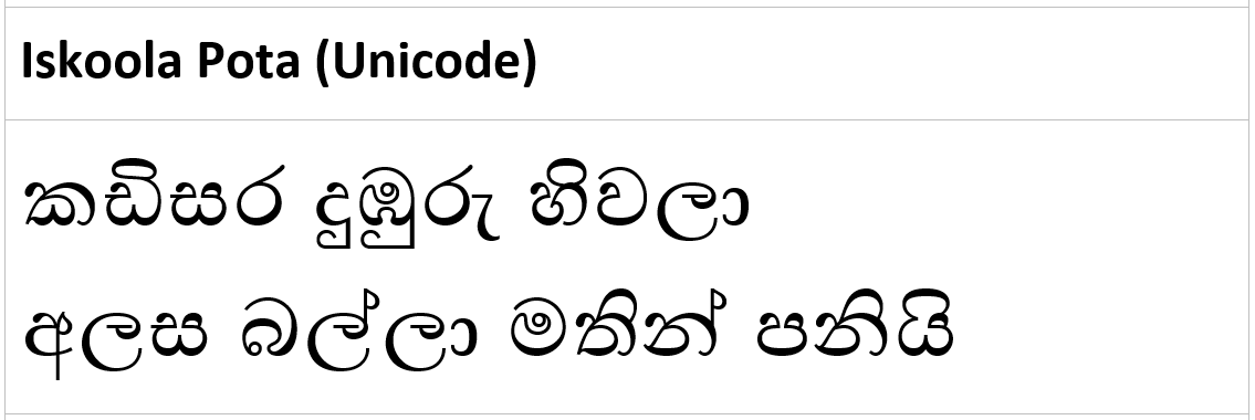 sinhala unicode fonts iskola patha