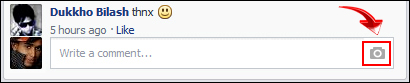 Facebook comment with a photo
