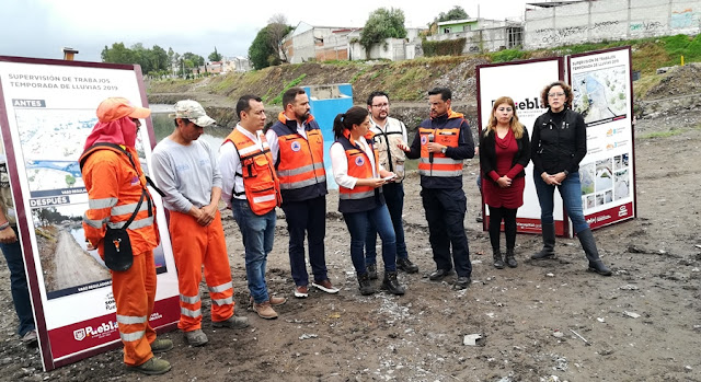 Ayuntamiento de Puebla inicia trabajos de limpieza en el vaso regulador