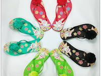 SANDAL SABLON BUNGA POMPOM WANITA - AB SANDAL SABLON BUNGA POMPOM WANITA - AB