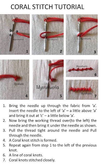 Coral knot stitch tutorial