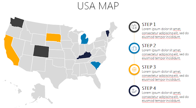 image: Template PowerPoint Peta Amerika Serikat