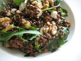 lentil walnut salad with goat cheese