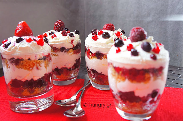 Berries Trifle with Sponge Cake