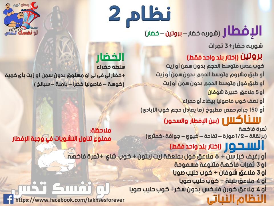 النظام النباتى فى رمضان