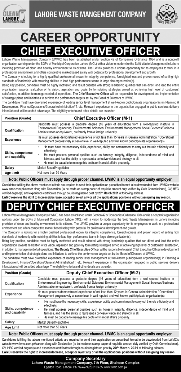 lwmc JOBS 2021 _ job for cheif executive  - latest jobs.