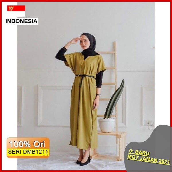 Dmb1211 Dress Wanita Daisha Dress Vee Dress Free Belt Gamis Muslim Dress Muslim Modern Terbaru