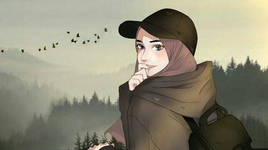 91 Muslimah Bercadar Gambar Kartun Perempuan Cantik Berhijab Cikimm Com