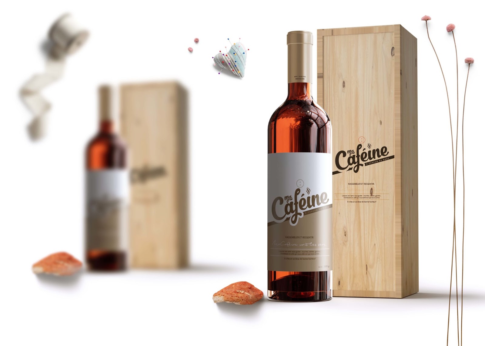 Free wine bottle Mockup template