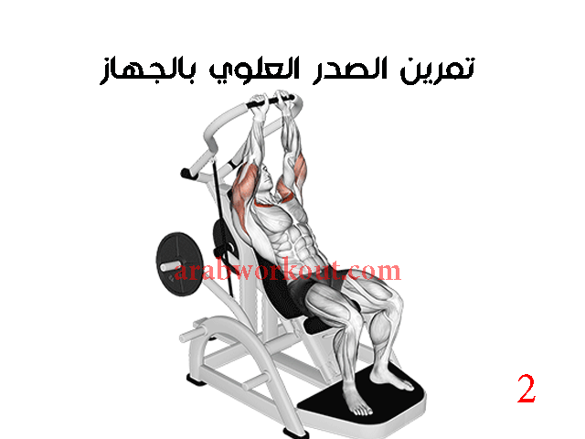 تمرين الصدر العلوي بالجهاز تمرين الصدر العلوي بالجهاز