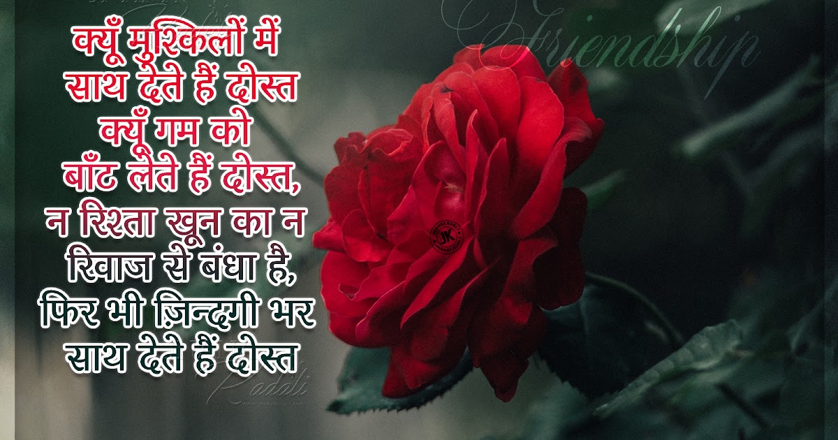 Heart Touching Friendship Quotes messages in Hindi-Dost Shayari in