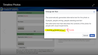 Demonstrates selecting override alt text