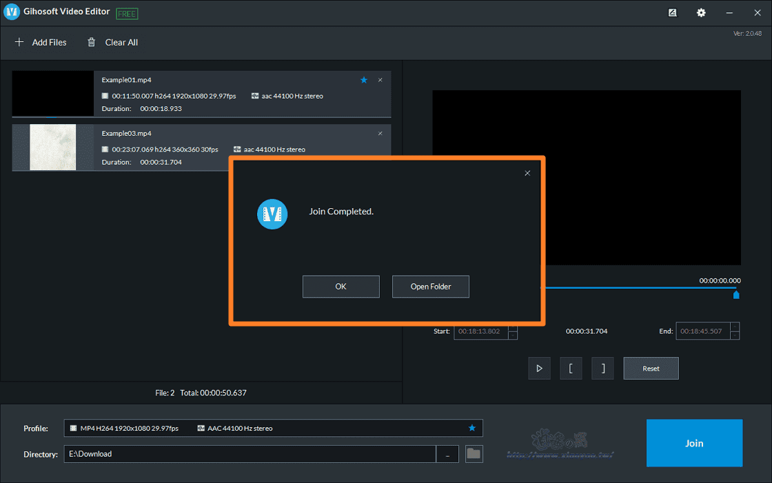 Gihosoft Video Editor簡單易用的影音剪切、合併軟體，支援AVI、MP4、MP3等多種主流格式
