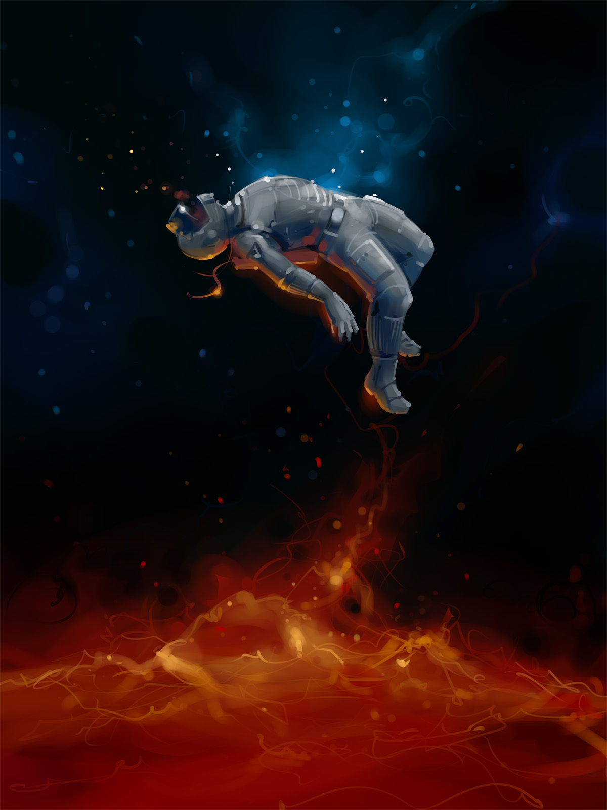 astronaut digital painting