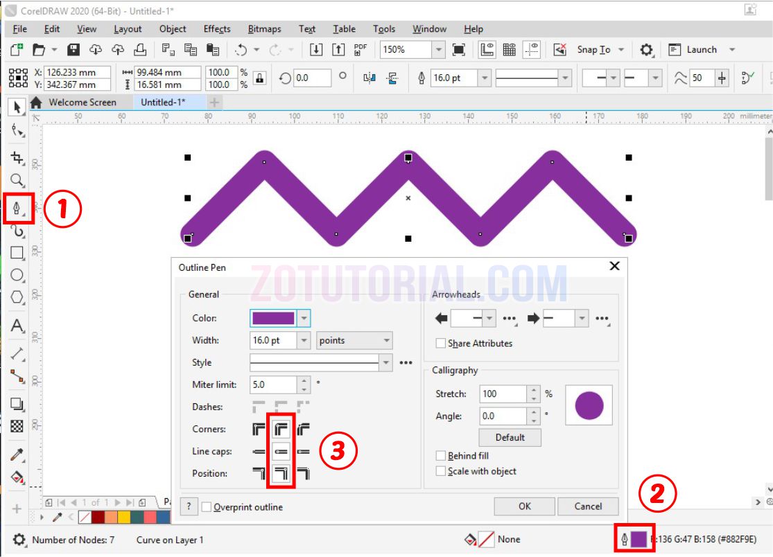 4 Cara Membuat Sudut Tumpul dan Cekung di CorelDRAW - zotutorial