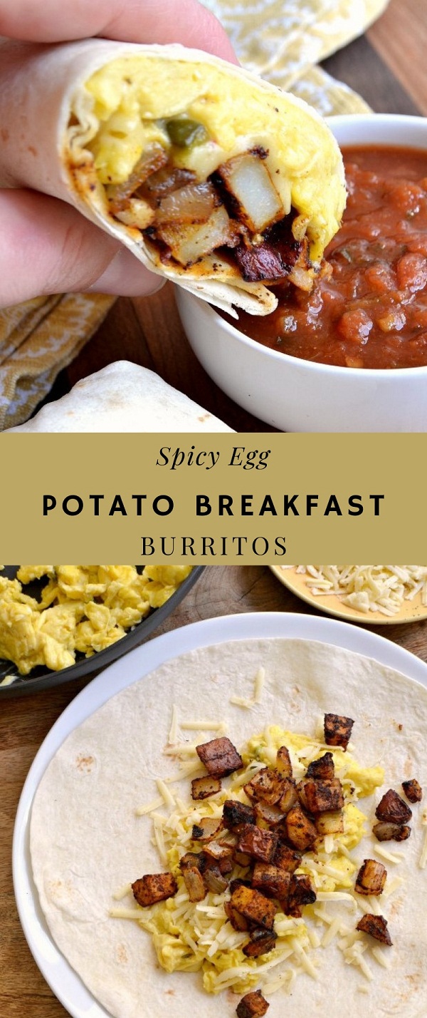 Spicy Egg and Potato Breakfast Burritos Spicy Egg and Potato Breakfast Burritos