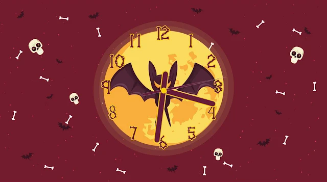 Bat Halloween Clock Screensaver