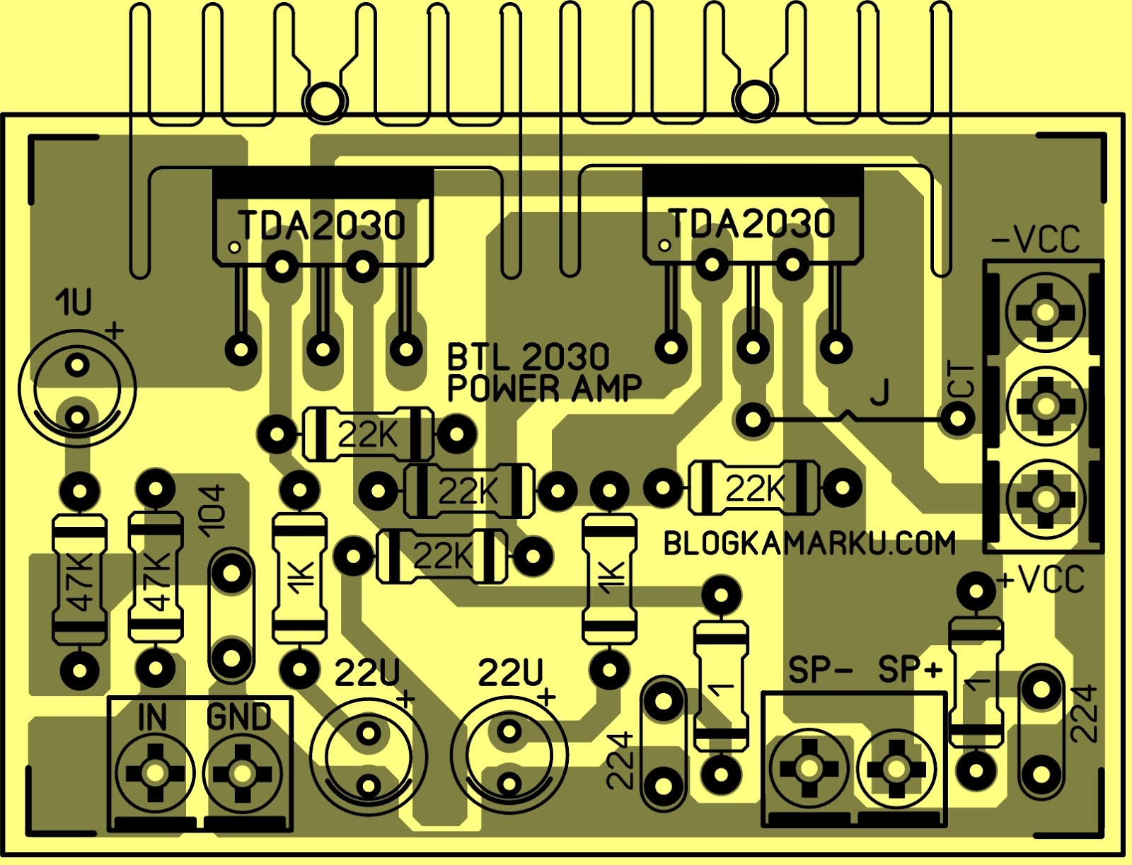 PCB Power BTL TDA 2030 agar Power Lebih Nendang – BLOGKAMARKU