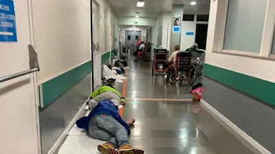 Captan en el piso de un hospital de España a pacientes con coronavirus 